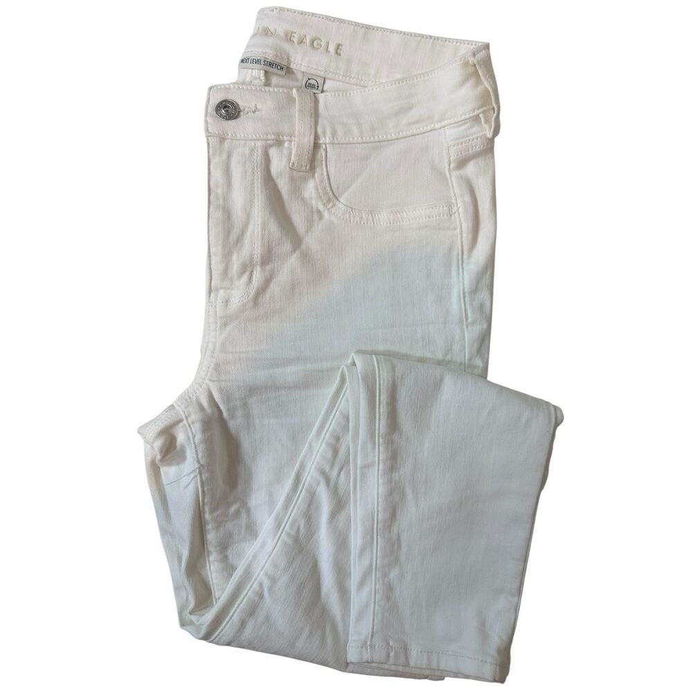 American Eagle Outfitters Women's White Skinny Stretch Jeans 5-Pocket Denim 8